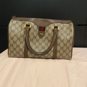 Gucci Microguccissima GG Black Leather Embossed Boston Bag